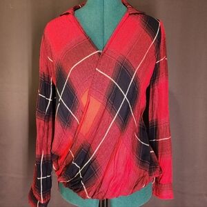 Red Plaid Women's Top